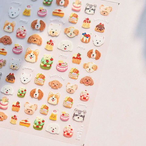 Cute Dog Nail Stickers, Cute Nail Art Stickers, Dog Nail Decals, Animal Stickers, Cute Nail Design, Nail Art, DIY Nails, 3D Nail Sticker