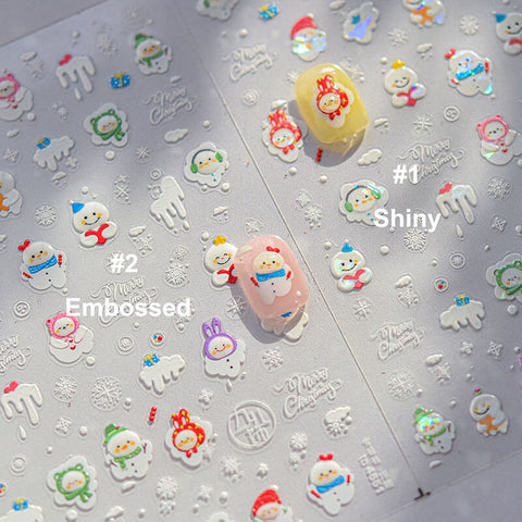 Winter Nail Stickers, Snowman Nail Stickers, Winter Art Nail Stickers, Snowman Nail Decals, Winter Stickers, Winter Manicure