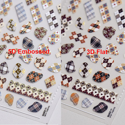 gingham nail decal sticker