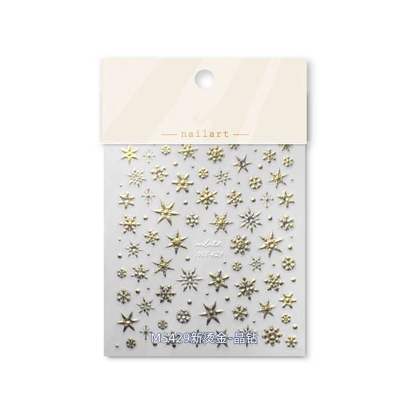 gold winter snowflake nail sticker