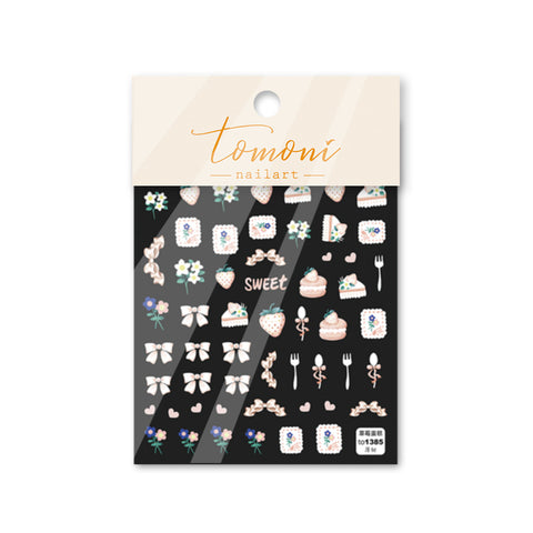 Cake And Strawberry Nail Stickers, Pink Nail Decals, Kawaii Nail Stickers, Cute Nail Designer Art, DIY Nails