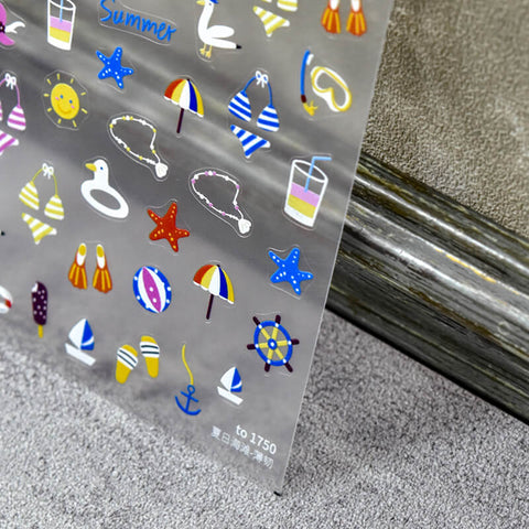 summer beach nail decal sticker