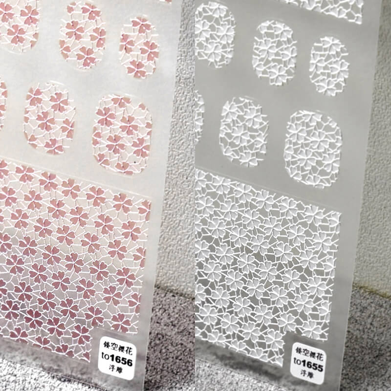 Flower Nail Stickers, Nail Decals, Nail Art Stickers, Nail Design Stickers, 5D Embossed, DIY Nails
