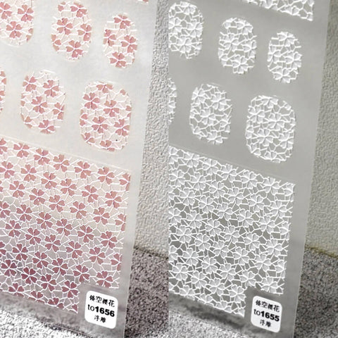 Flower Nail Stickers, Nail Decals, Nail Art Stickers, Nail Design Stickers, 5D Embossed, DIY Nails