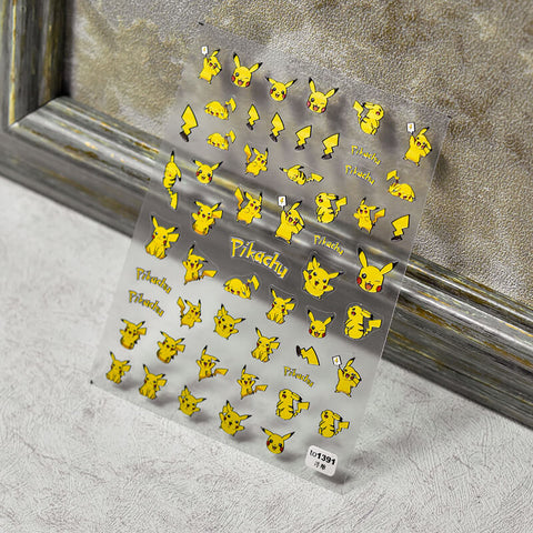 Pikachu Nail Stickers | Cute Pikachu Designs
