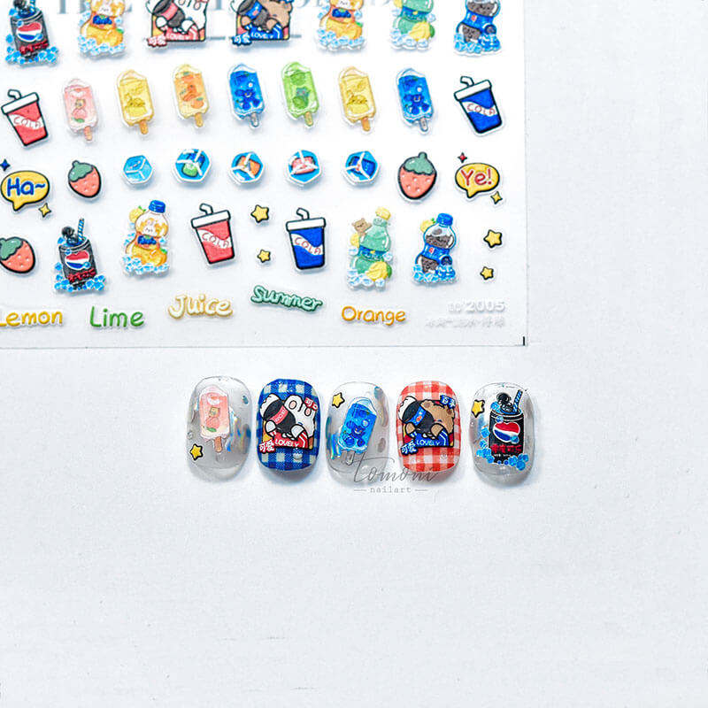 Summer Ice cream nail stickers