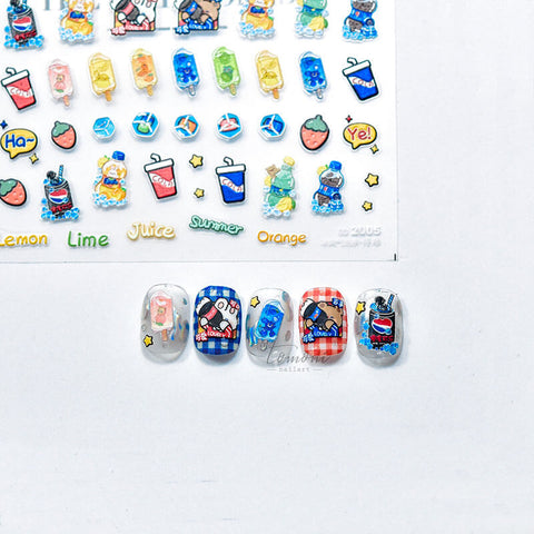 Summer Ice cream nail stickers