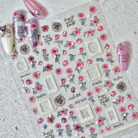 flower nail sticker