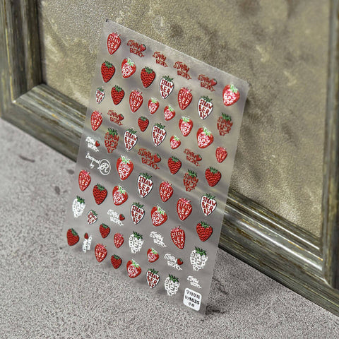 cute red strawberry nail stickers