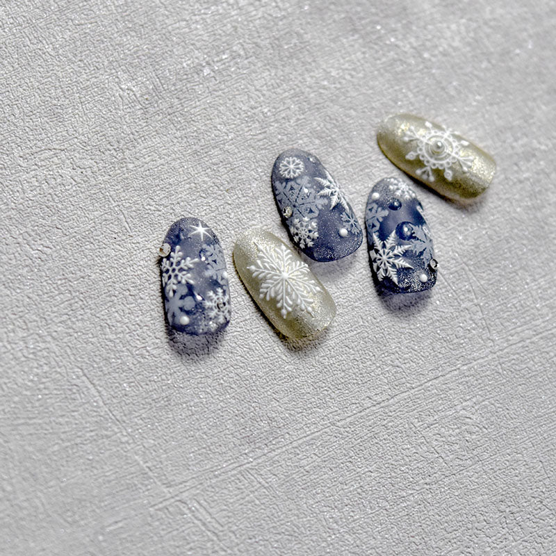 winter snow nail design, nail inspiration