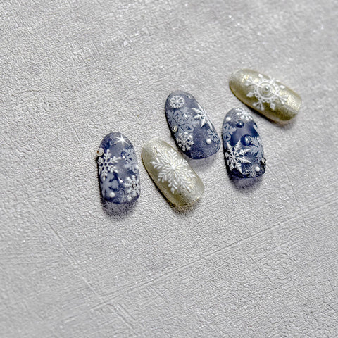 winter snow nail design, nail inspiration