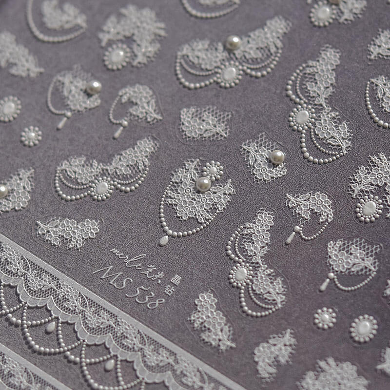 Aesthetic lace flower pattern nail stickers