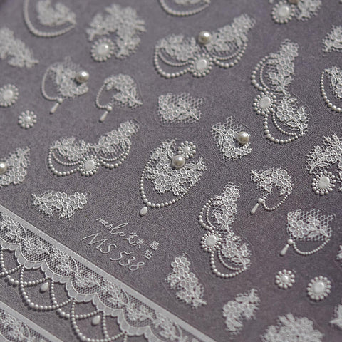 Aesthetic lace flower pattern nail stickers