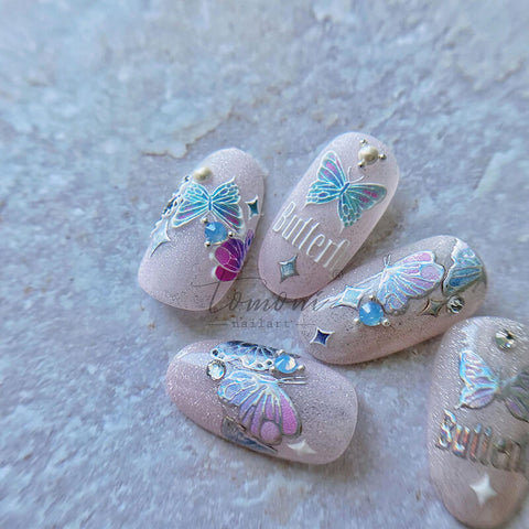 Butterfly Nail Stickers, Butterfly Nail Decals, Nail Decal Art, Nail Designer Art, 5D Embossed, DIY Nails