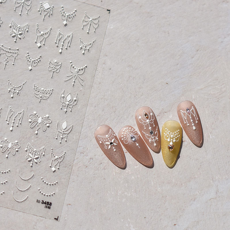Gold/Silver Dainty Butterfly And Flower Stickers, Gold/Silver Chain Nail Stickers, Nail Decals, Aesthetic Nail Decals, DIY Nails