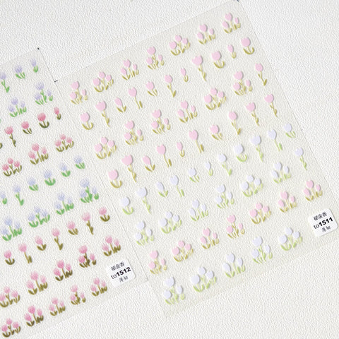 Flower Nail Stickers, Tulip flower nail sticker, Bloom Nail Decals, Spring Nail Decals, 5D Nails, 3D Nails, DIY Nails