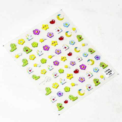 embossed cute dinosaur nail decal sticker