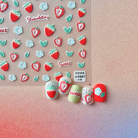 strawberry nail stickers
