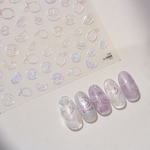 Shiny Lemon Nail Stickers - Bright and cheerful lemon designs