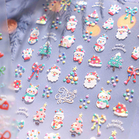 Christmas Nail Stickers, Santa Nail Stickers, Christmas Nail Decals, Christmas Manicure, Christmas Tree Nails, Christmas Art, DIY Nails