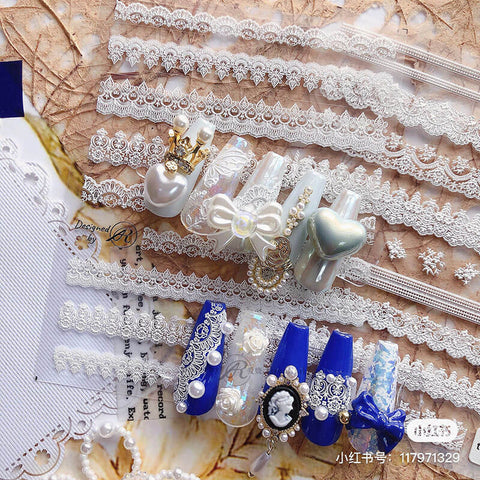 lace strip nail stickers