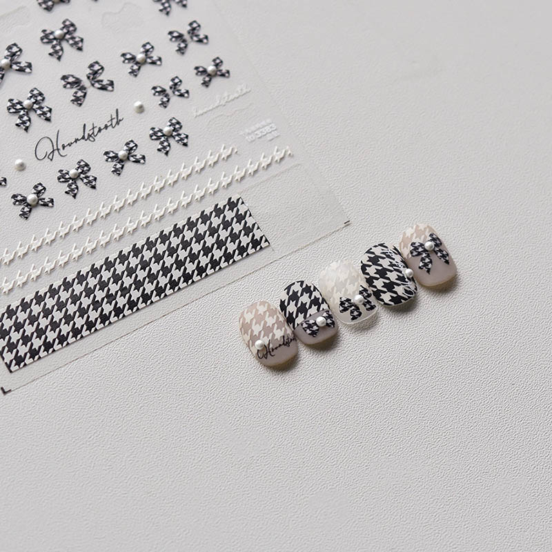 Houndstooth nail sticker
