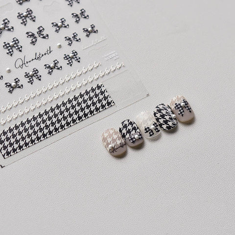 Houndstooth nail sticker