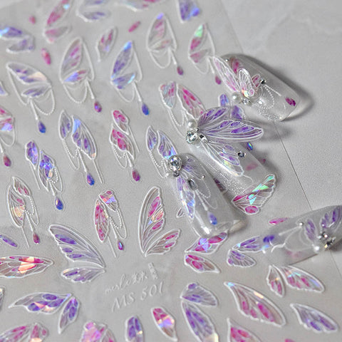 aesthetic butterfly wing nail decal