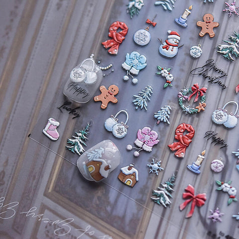 Christmas Nail Stickers, Winter Nail Stickers, Christmas Nail Art Stickers, Winter Nail Decals, Winter Manicure, DIY Nails, 3D Nail Stickers