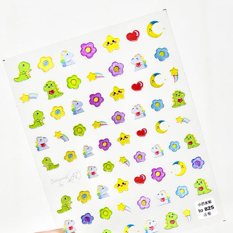 cute dinosaur nail stickers