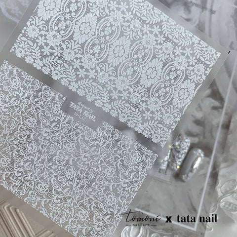 Lace Nail Wraps, Lace Nail Stickers, Flower Pattern Nail Decals, Embossed Nail Stickers, DIY Nails