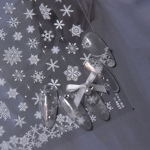 Winter Snowflake Nail Stickers, Winter Nail Decals, Winter Nail Art, Snowflake Stickers, Nail Design, 3D Snow Nail Stickers, DIY Nails