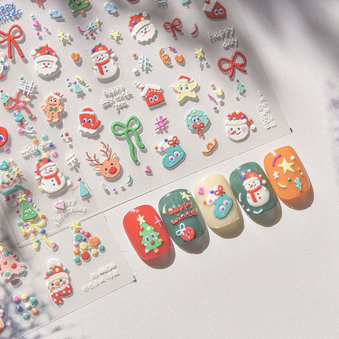 Christmas Nail Stickers, Santa Nail Stickers, Christmas Nail Decals, Christmas Manicure, Christmas Tree Nails, Christmas Art, DIY Nails