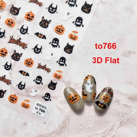 3d halloween nail decal