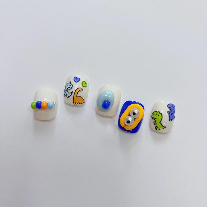 cute dinosaur nail design