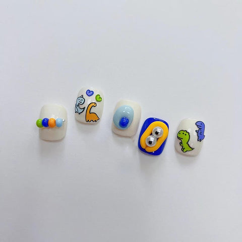 cute dinosaur nail design