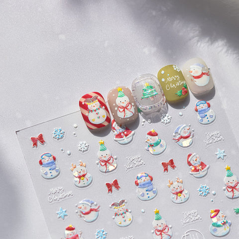 Winter Snowman Nail Stickers, Winter Nail Art Stickers, Winter Nail Decals, Snowman Stickers, Winter Stickers, Winter Nail Design, DIY Nails