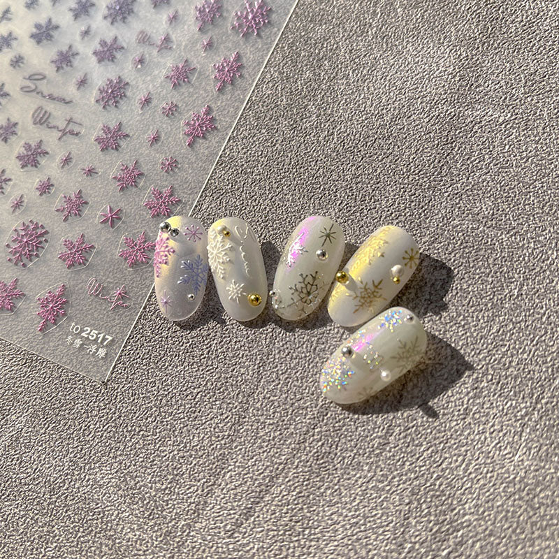 winter snow nail sticker