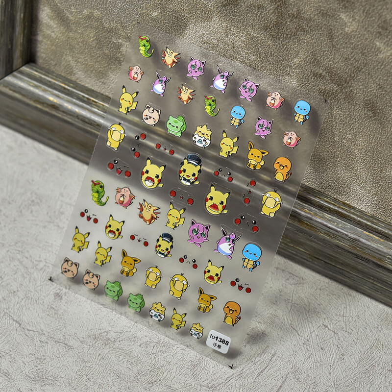 Pokémon Nail Stickers Collection - Pikachu, Charmander, Squirtle, and More!