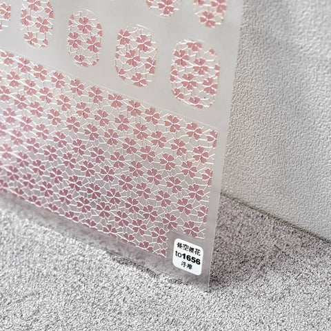 Flower Nail Stickers, Nail Decals, Nail Art Stickers, Nail Design Stickers, 5D Embossed, DIY Nails