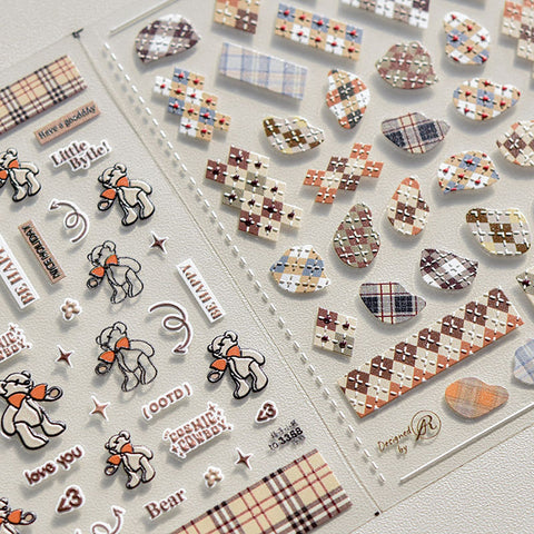 Gingham Nail Stickers