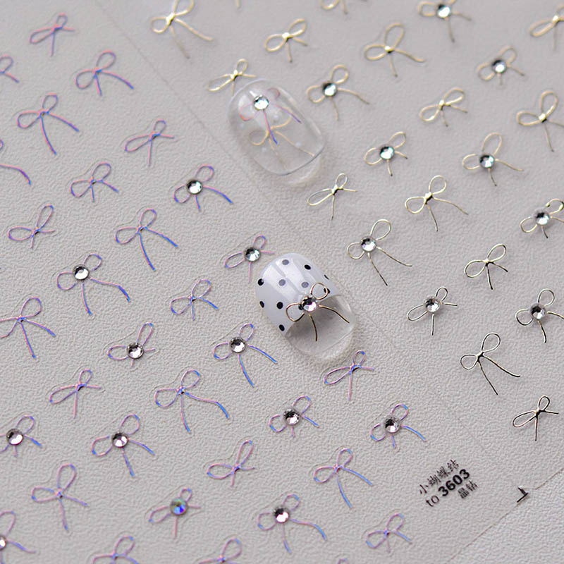 gold bowknow nail decals nail charms