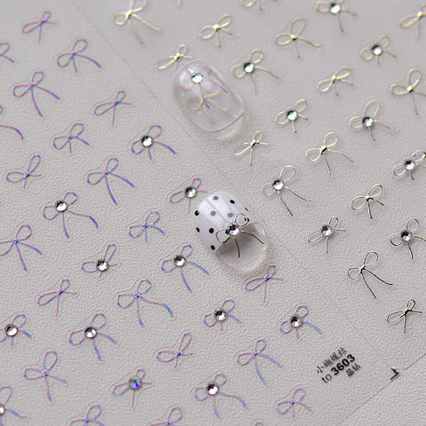 gold bowknow nail decals nail charms