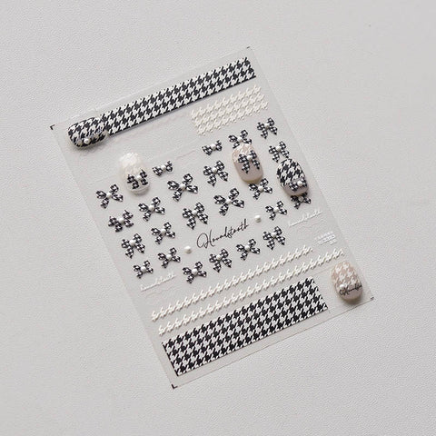 black and white nail sticker