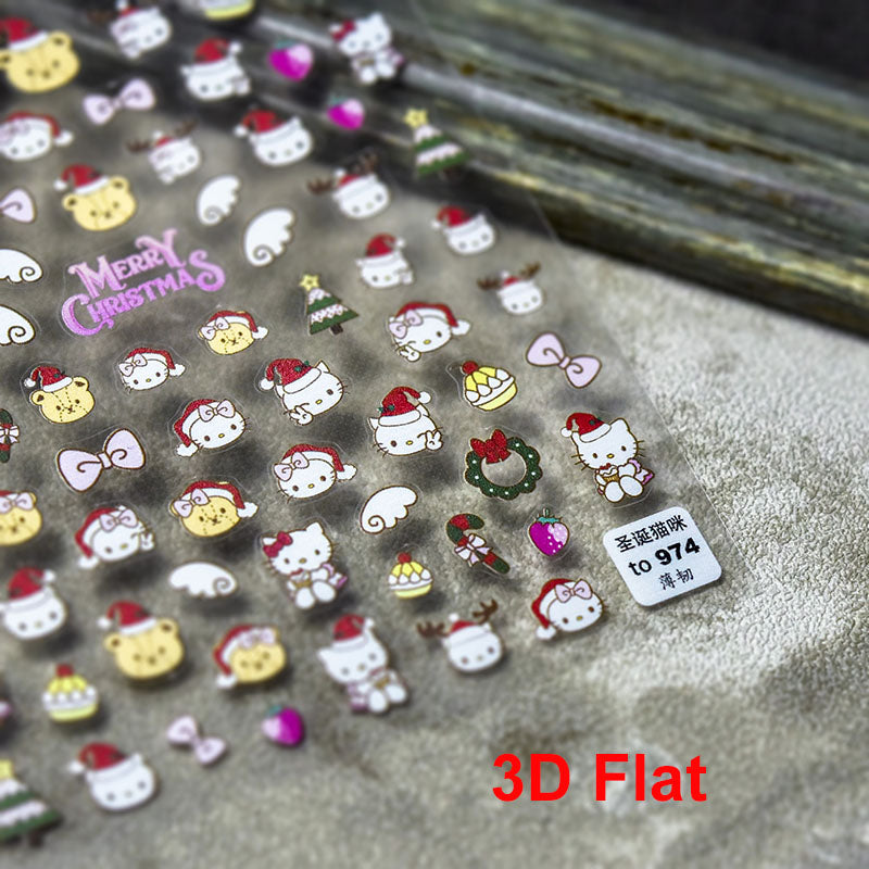 kawai kitty nail stickers
