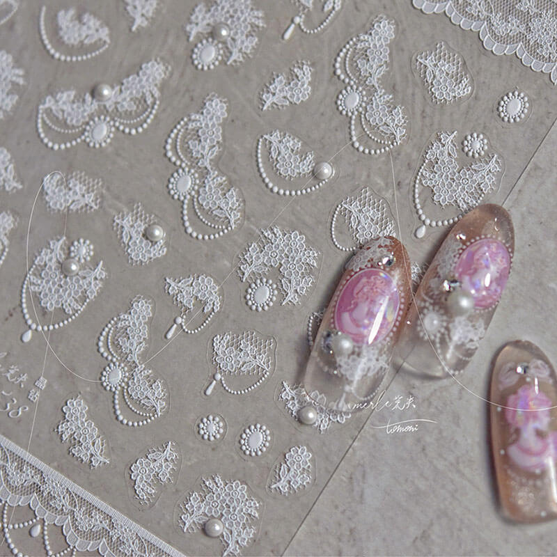 ainty Flower Pattern Nail Stickers