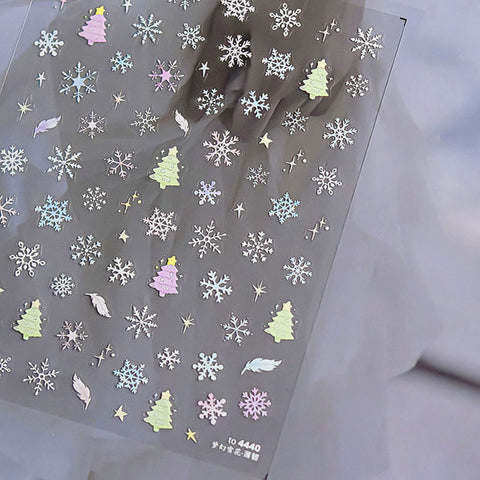 Christmas Tree And Snowflake Nail Stickers, Winter Nail Art Stickers, Winter Nail Decals, Christmas Manicure, DIY Nails, Snowflake Nails
