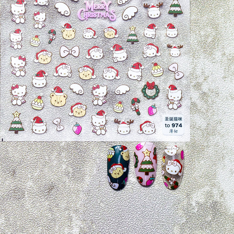 hello kitty christmas nail sticker