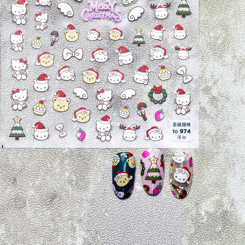 hello kitty christmas nail sticker