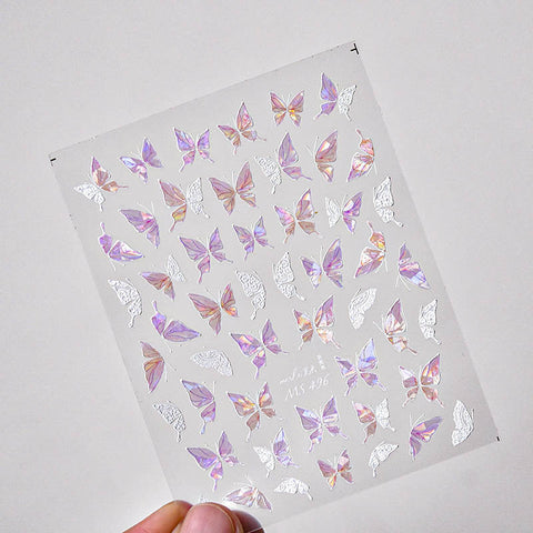 shiny purple butterfly nail decal sticker